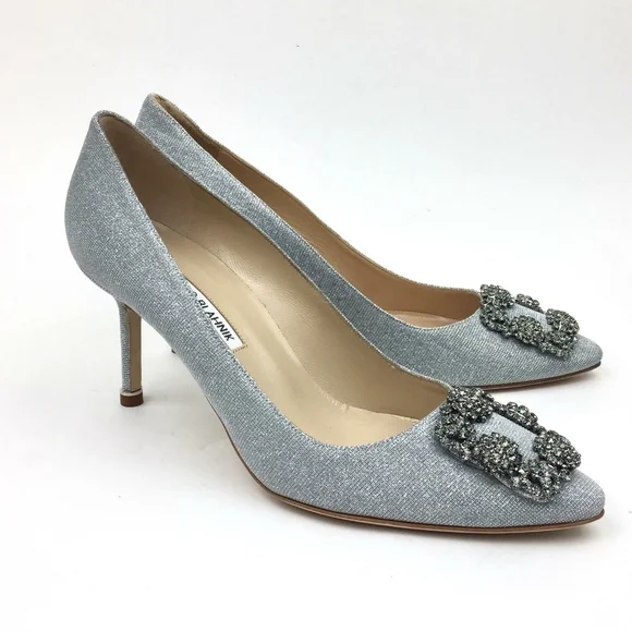 MANOLO BLAHNIK Hangisi Jeweled Pointed Toe Pump - Picture 2 of 13